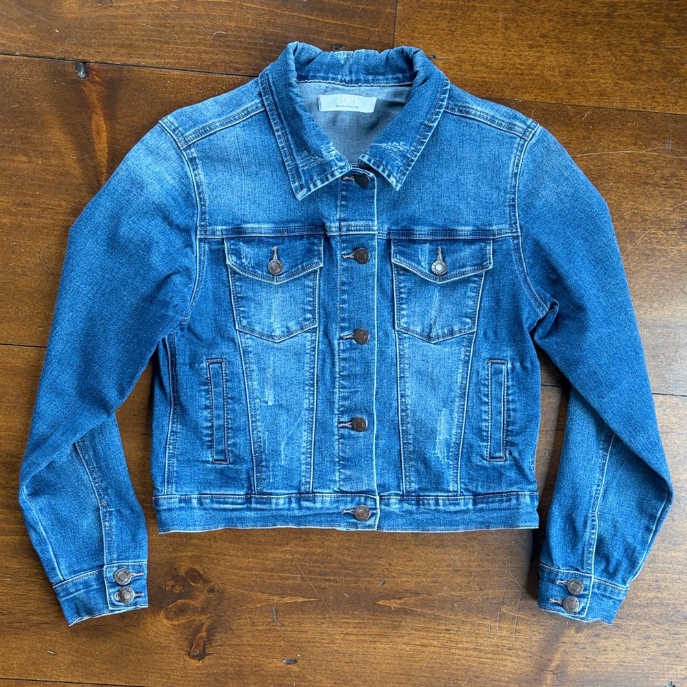 Kalua Denim Collection Distressed Jean Jacket Womens Sz S